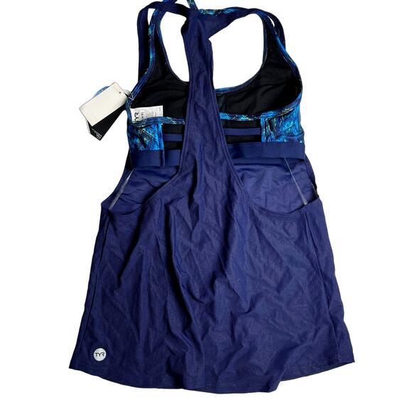TYR Medium Support KAMALI HARPER 2n1 Tankini Swim Top Navy Royal Small 4/6  $50 - Picture 4 of 8